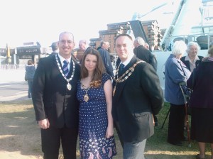Mayor Horler , his fiance and myself in front of the Weston Wheel